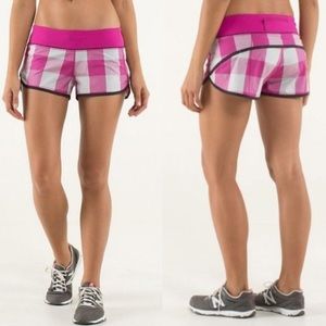 lululemon athletica Pink and White Women Shorts